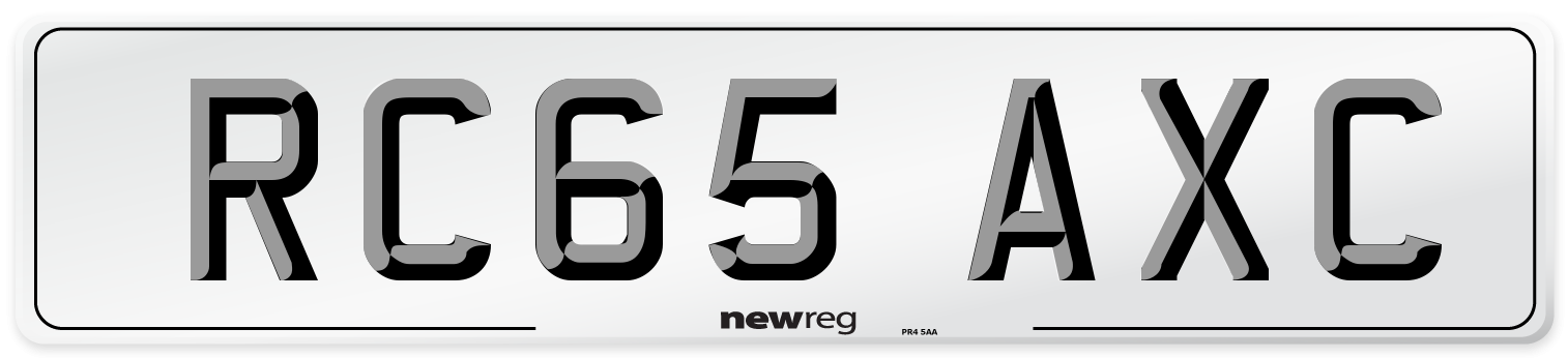 RC65 AXC Number Plate from New Reg